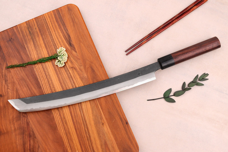 Couteau japonais sakimaru Wusaki BS1 fabrication artisanale - Lame 30cm
