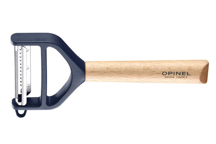 Éplucheur double lames Opinel T-Duo bleu manche en hêtre - Lames microdentée et julienne