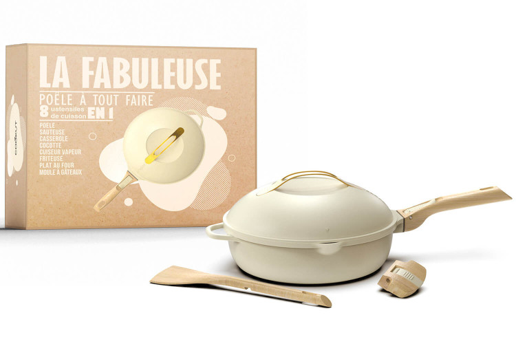 Poêle antiadhérente Cookut La Fabuleuse 8-en-1 - Coloris : Meringue