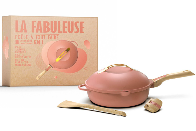 Poêle Cookut La Fabuleuse 8-en-1 - Couleur pivoine 28cm