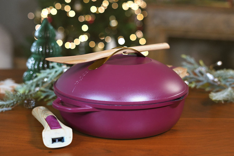 Poêle sauteuse Cookut La Fabuleuse 8-en-1 antiadhérente - Couleur rubis 28cm