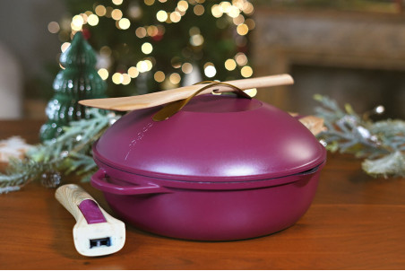 Poêle sauteuse Cookut La Fabuleuse 8-en-1 antiadhérente - Couleur rubis 28cm
