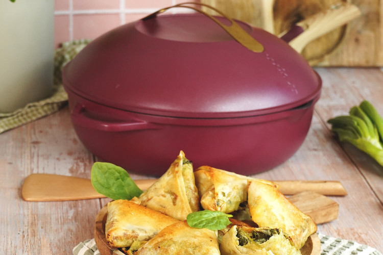 Poêle sauteuse Cookut La Fabuleuse 8-en-1 antiadhérente - Couleur rubis 28cm