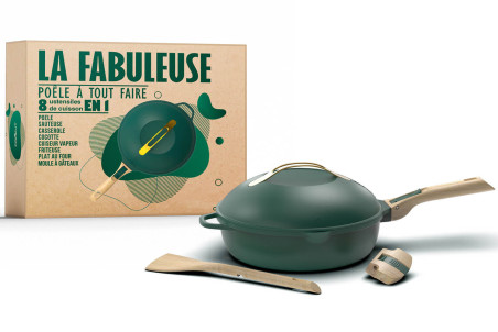 Poêle tous feux dont induction Cookut La Fabuleuse 8-en-1 - Couleur canopée 28cm