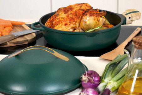 Poêle tous feux dont induction Cookut La Fabuleuse 8-en-1 - Couleur canopée 28cm