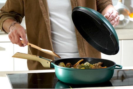 Poêle tous feux dont induction Cookut La Fabuleuse 8-en-1 - Couleur canopée 28cm